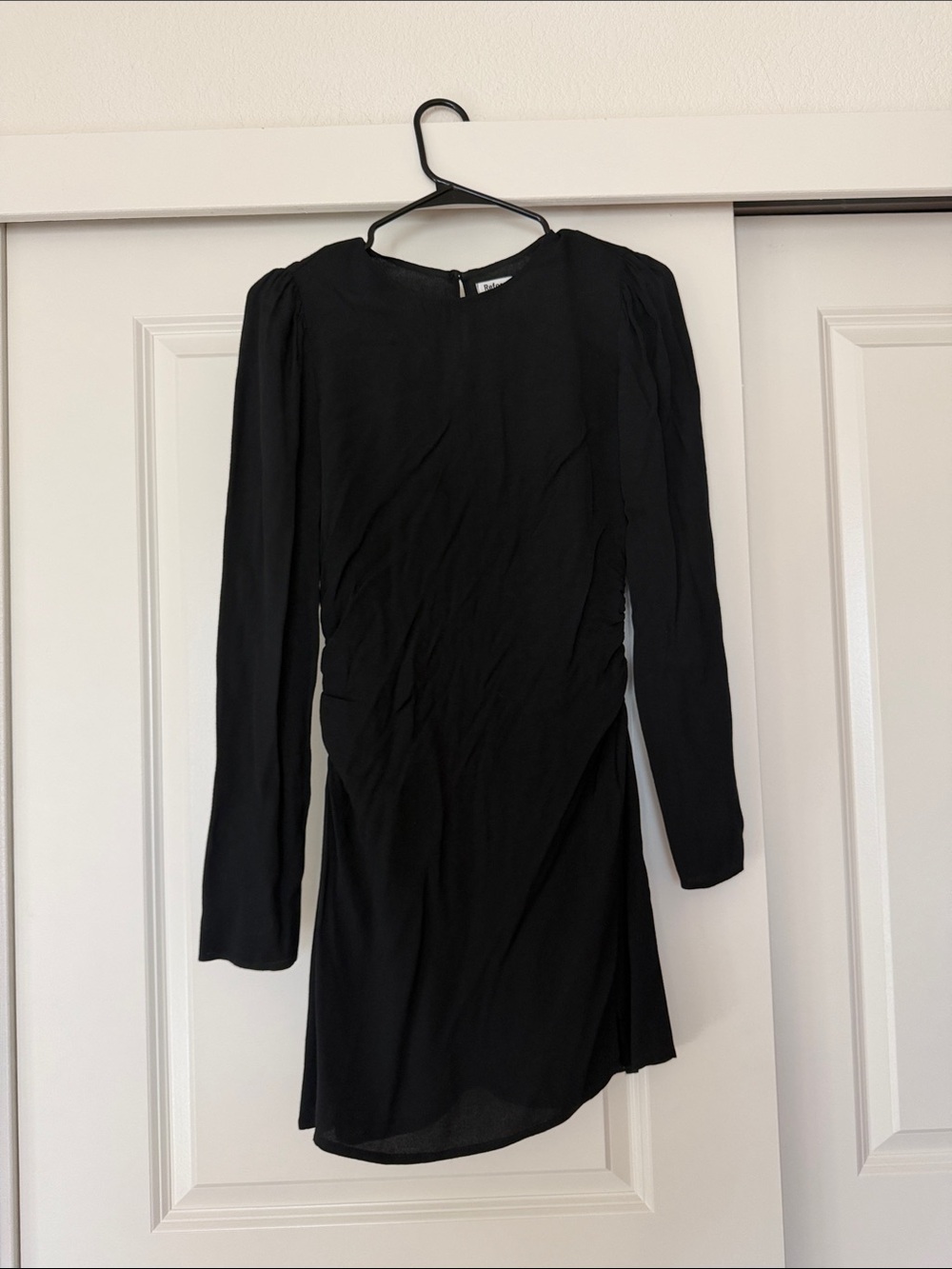 Classic Reformation Black Long-Sleeve Mini Dress - Timeless Elegance